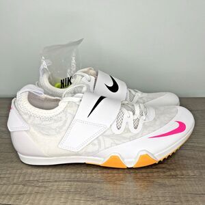 Nike Zoom Pole Vault Elite 3 Track Shoes White Orange Men's Size 7 AA1204-101